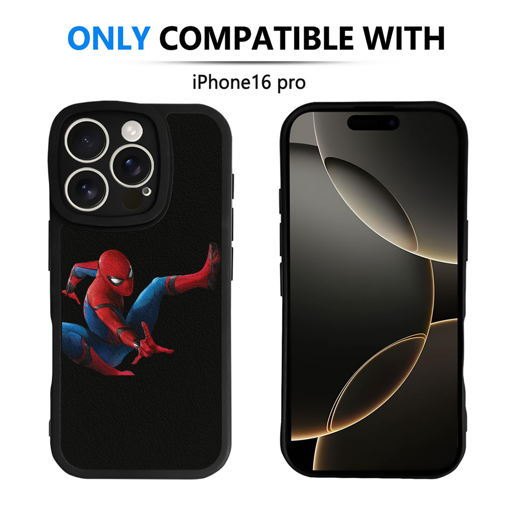 （画像用） Spider Man スパイダーマン 【iPhone 16シリーズ対応】シリコンスマホケース（レザー調） 材質：シリコン